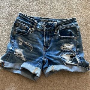 American Eagle Stretchy Ripped Jean Shorts